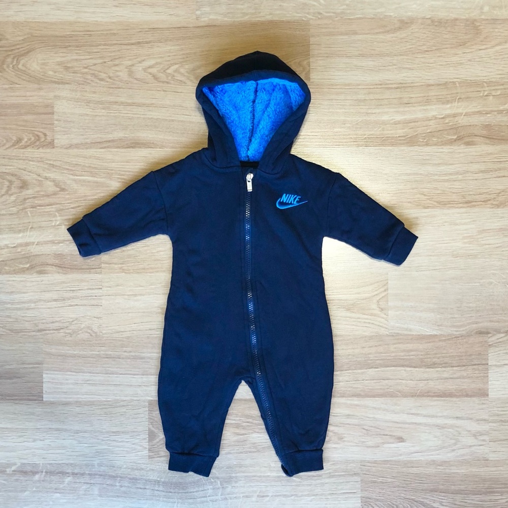 EUC Nike Baby Boy One Piece-Blue, Sherpa Lined